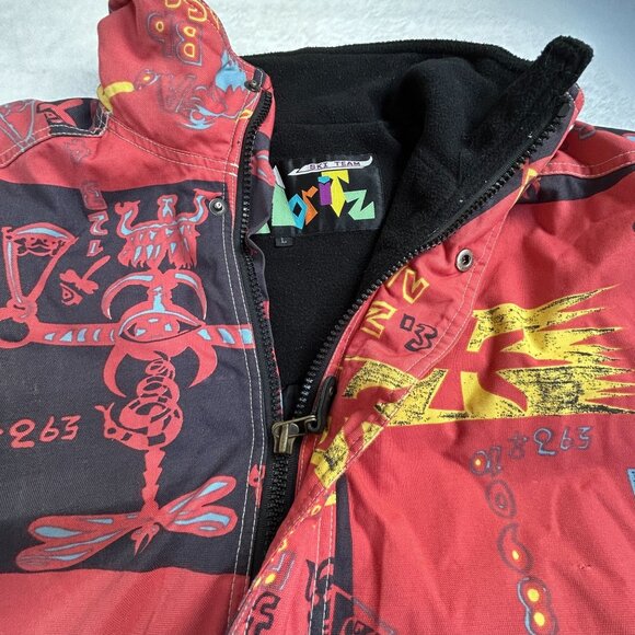 Vintage St. Moritz Ski Team Red Jacket Mens Large Full-Zip Lightweight Pockets - Picture 4 of 10